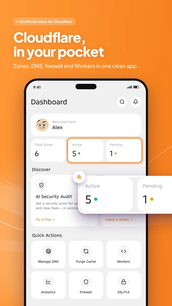 Dashboard: Cloudflare in your pocket